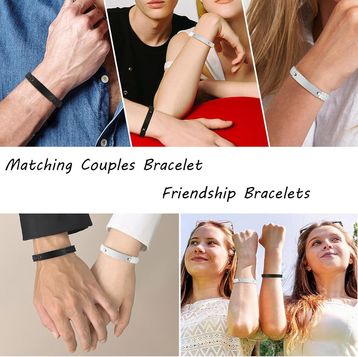 Dacida Matching Couples Bracelets for Women Men Long Distance Bracelets for Couples His Hers Bracelets Relationship Bracelets Anniversary Christmas Birthday Gifts