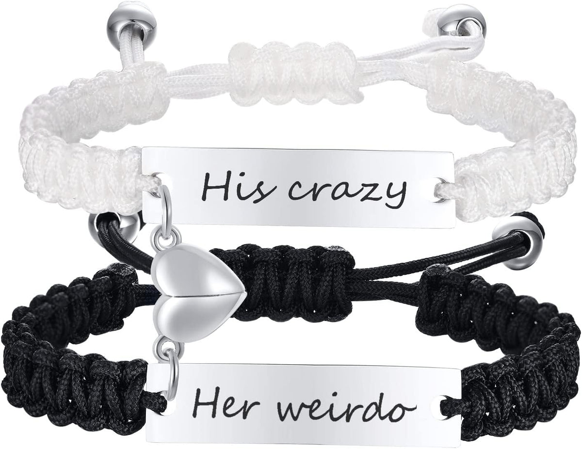 Dacida Matching Couples Bracelets for Women Men Long Distance Bracelets for Couples His Hers Bracelets Relationship Bracelets Anniversary Christmas Birthday Gifts