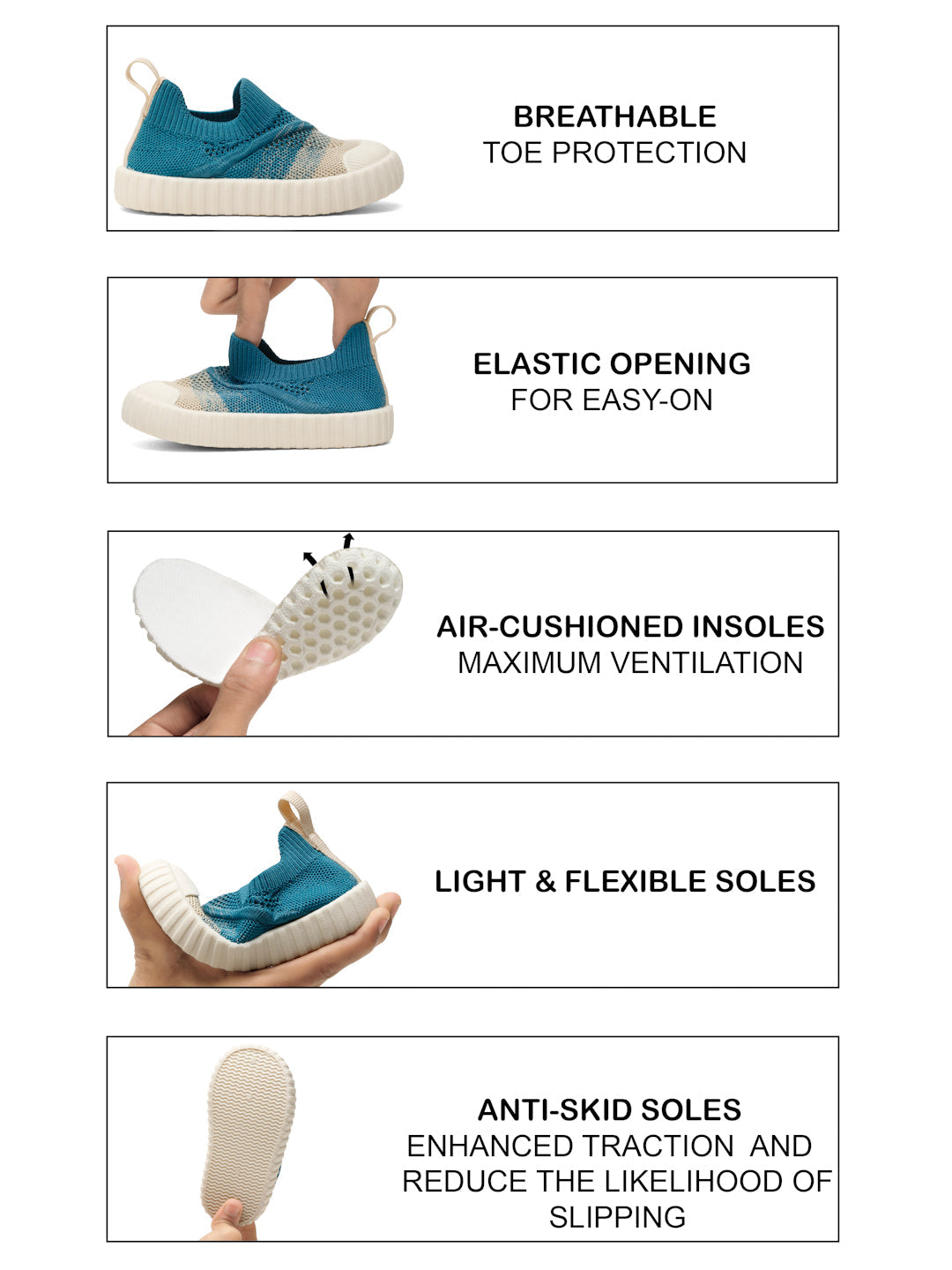 Shady Toddlers' First Step Breathable Shoes - TealBlue (Unisex)
